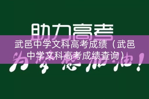 武邑中学文科高考成绩（武邑中学文科高考成绩查询）