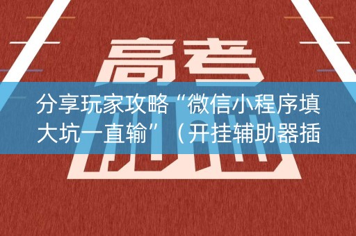 分享玩家攻略“微信小程序填大坑一直输”（开挂辅助器插件)