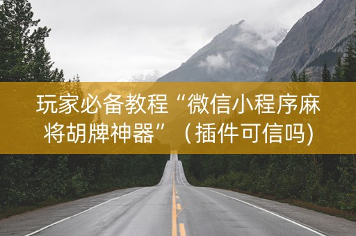 玩家必备教程“微信小程序麻将胡牌神器”（插件可信吗)