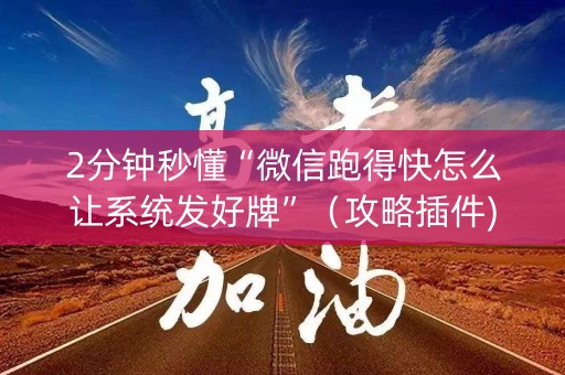 2分钟秒懂“微信跑得快怎么让系统发好牌”（攻略插件)