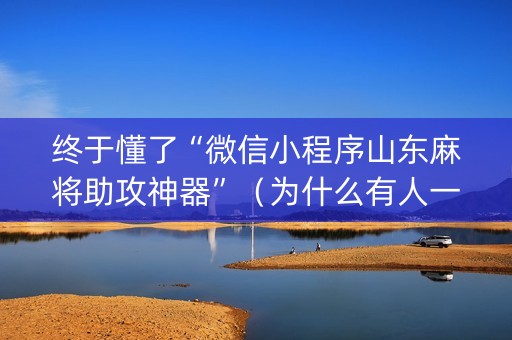 终于懂了“微信小程序山东麻将助攻神器”（为什么有人一直赢)