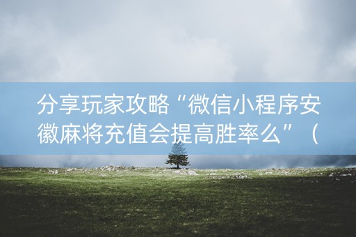 分享玩家攻略“微信小程序安徽麻将充值会提高胜率么”（助赢神器)
