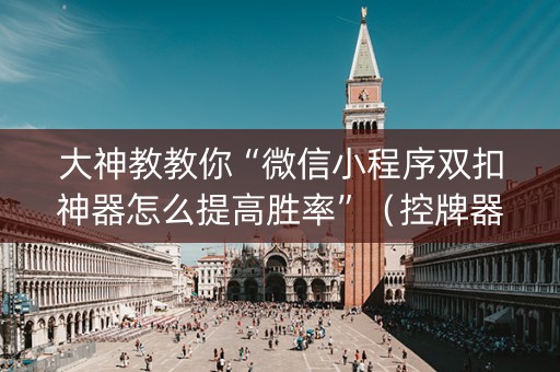 大神教教你“微信小程序双扣神器怎么提高胜率”（控牌器)