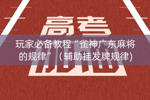 玩家必备教程“雀神广东麻将的规律”（辅助挂发牌规律)