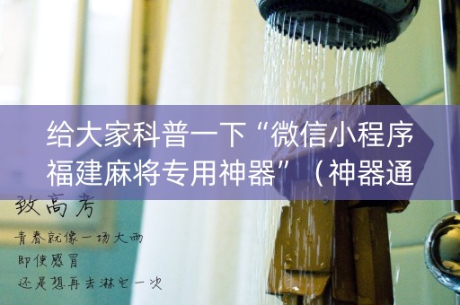 给大家科普一下“微信小程序福建麻将专用神器”（神器通用版)