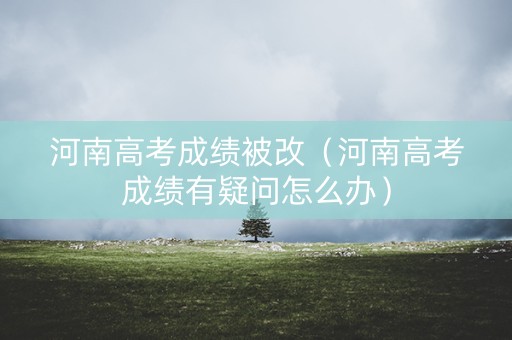 河南高考成绩被改（河南高考成绩有疑问怎么办）