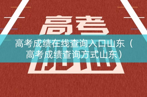 高考成绩在线查询入口山东（高考成绩查询方式山东）
