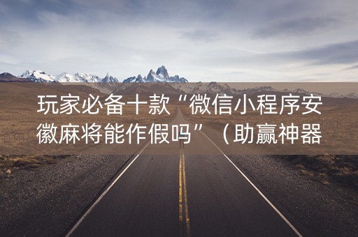 玩家必备十款“微信小程序安徽麻将能作假吗”（助赢神器)