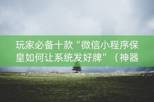 玩家必备十款“微信小程序保皇如何让系统发好牌”（神器通用版)