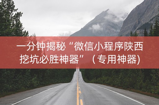 一分钟揭秘“微信小程序陕西挖坑必胜神器”（专用神器)