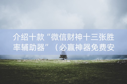 介绍十款“微信财神十三张胜率辅助器”（必赢神器免费安装)