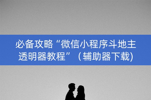 必备攻略“微信小程序斗地主透明器教程”（辅助器下载)