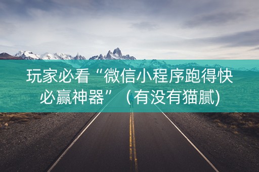 玩家必看“微信小程序跑得快必赢神器”（有没有猫腻)