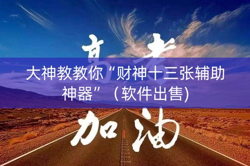 大神教教你“财神十三张辅助神器”（软件出售)