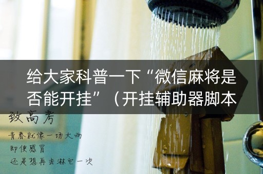 给大家科普一下“微信麻将是否能开挂”（开挂辅助器脚本)