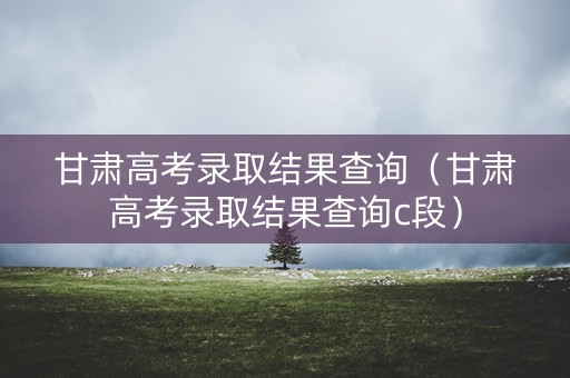 甘肃高考录取结果查询（甘肃高考录取结果查询c段）
