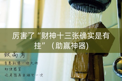厉害了“财神十三张确实是有挂”（助赢神器)