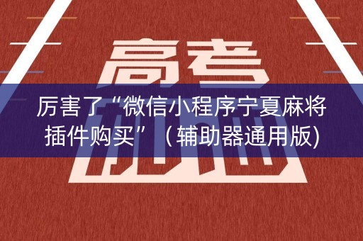 厉害了“微信小程序宁夏麻将插件购买”（辅助器通用版)