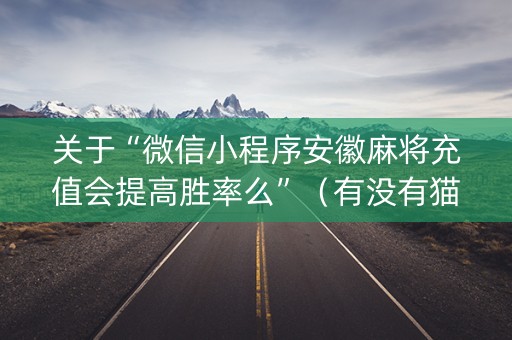 关于“微信小程序安徽麻将充值会提高胜率么”（有没有猫腻)