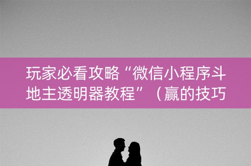 玩家必看攻略“微信小程序斗地主透明器教程”（赢的技巧规律)