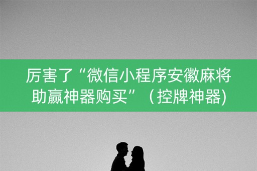 厉害了“微信小程序安徽麻将助赢神器购买”（控牌神器)