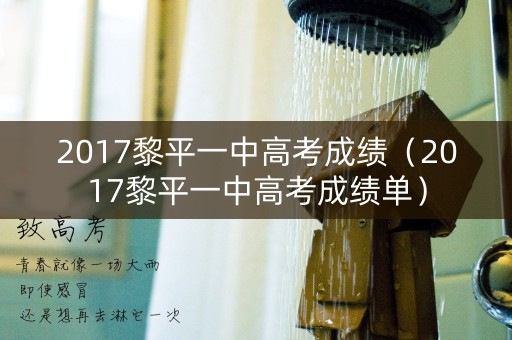 2017黎平一中高考成绩（2017黎平一中高考成绩单）