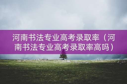 河南书法专业高考录取率（河南书法专业高考录取率高吗）