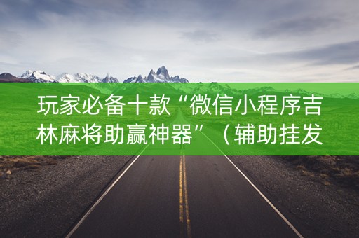 玩家必备十款“微信小程序吉林麻将助赢神器”（辅助挂发牌规律)