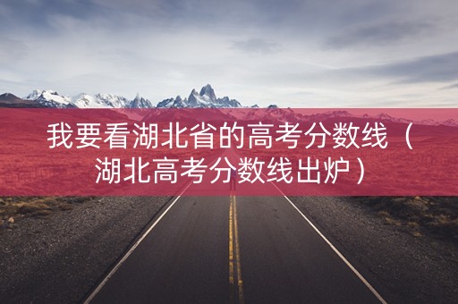 我要看湖北省的高考分数线（湖北高考分数线出炉）