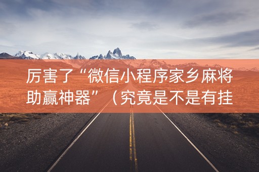厉害了“微信小程序家乡麻将助赢神器”（究竟是不是有挂)