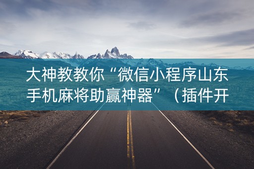 大神教教你“微信小程序山东手机麻将助赢神器”（插件开挂免费AI)