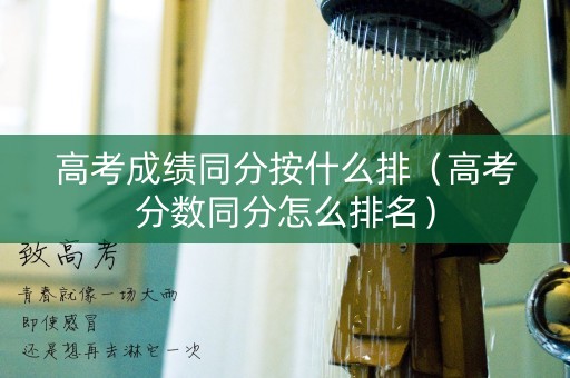 高考成绩同分按什么排（高考分数同分怎么排名）