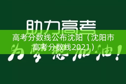 高考分数线公布沈阳（沈阳市高考分数线2021）