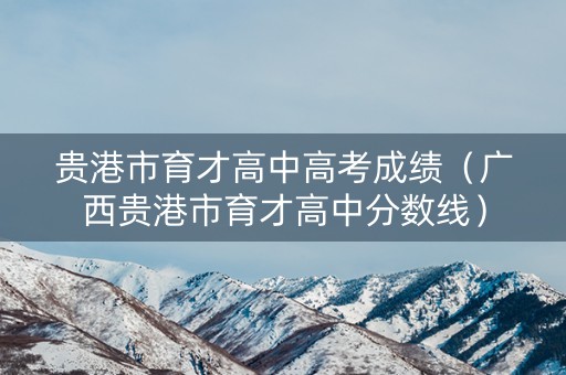 贵港市育才高中高考成绩（广西贵港市育才高中分数线）