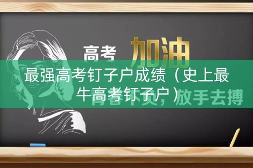 最强高考钉子户成绩（史上最牛高考钉子户）