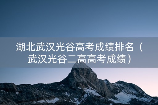 湖北武汉光谷高考成绩排名（武汉光谷二高高考成绩）