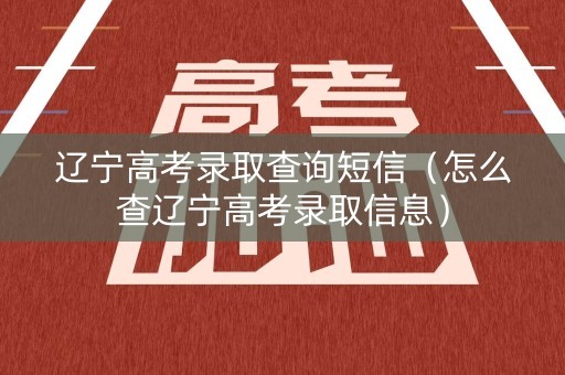 辽宁高考录取查询短信（怎么查辽宁高考录取信息）