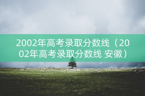 2002年高考录取分数线（2002年高考录取分数线 安徽）