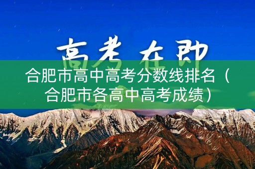合肥市高中高考分数线排名（合肥市各高中高考成绩）