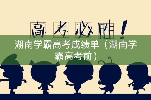 湖南学霸高考成绩单（湖南学霸高考前）