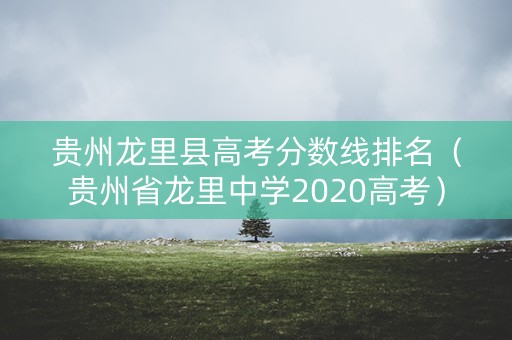 贵州龙里县高考分数线排名（贵州省龙里中学2020高考）