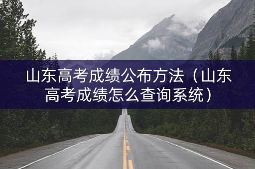 山东高考成绩公布方法（山东高考成绩怎么查询系统）