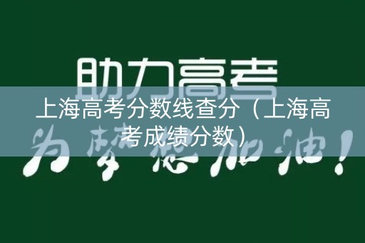 上海高考分数线查分（上海高考成绩分数）