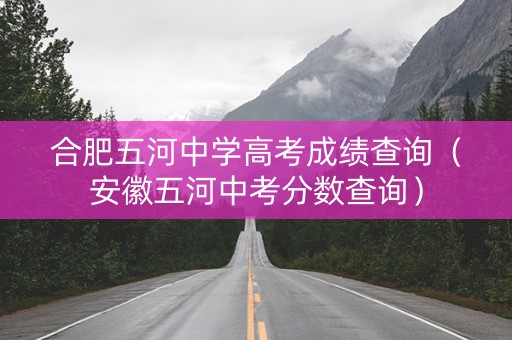 合肥五河中学高考成绩查询（安徽五河中考分数查询）