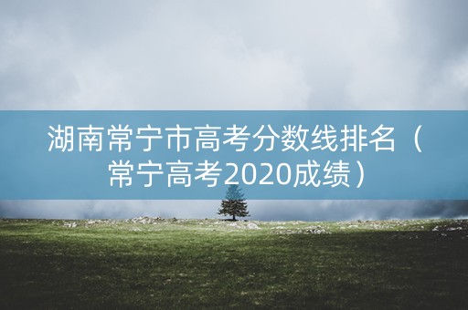 湖南常宁市高考分数线排名（常宁高考2020成绩）
