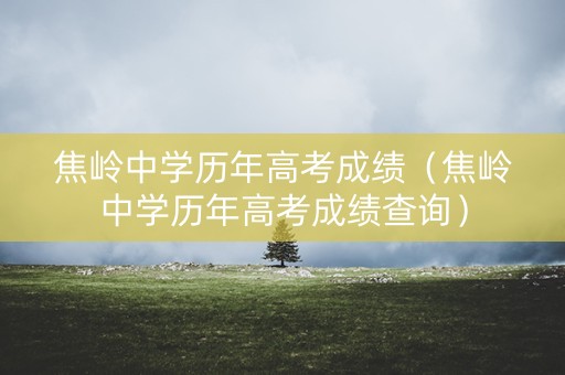 焦岭中学历年高考成绩（焦岭中学历年高考成绩查询）
