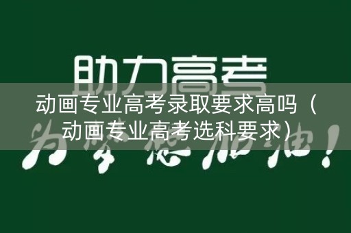 动画专业高考录取要求高吗（动画专业高考选科要求）