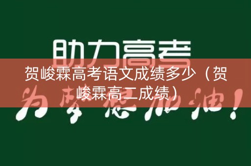 贺峻霖高考语文成绩多少（贺峻霖高二成绩）