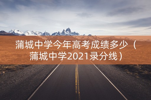 蒲城中学今年高考成绩多少（蒲城中学2021录分线）