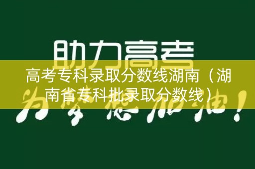高考专科录取分数线湖南（湖南省专科批录取分数线）
